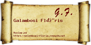 Galambosi Flóris névjegykártya